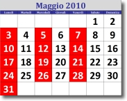 calendario di maggio 2010