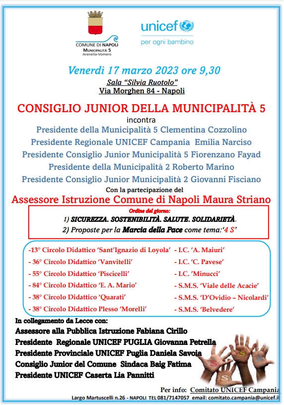 locandina del consiglio municipale junior