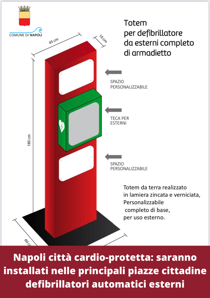 Napoli città cardio-protetta: saranno installati nelle principali piazze cittadine defibrillatori automatici esterni