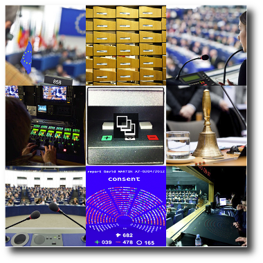 immagini di tecnici del parlamento europeo al lavoro