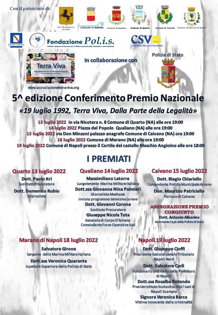 Locandina con i premiati