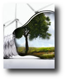 immagine di lampadina con vegetazione all'interno