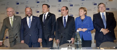 immagine di Van Rompuy, Schulz, Renzi, Hollande, Merkel, Barroso