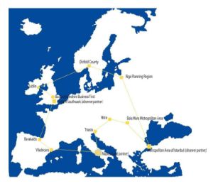 mappa dell'europa con sedi partner USeact