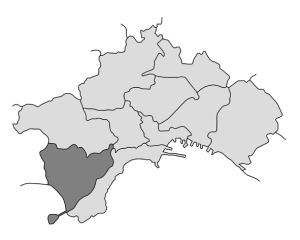 mappa della città di Napoli con evidenziata la Municipalità 10