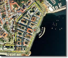 immagine dall'alto dell'area di piazza nazario sauro