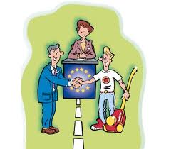 disegno di persone che si stringono la mano