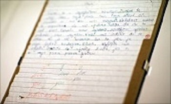 Immagine di una lettera in mostra al Parlamentarium