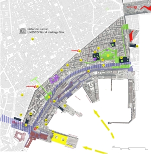 Planimetria dell'area del centro storico di Napoli
