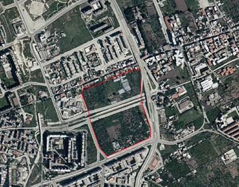 ortofoto con perimetro dell'area