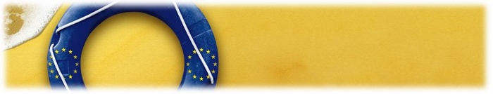 immagine di una ciambella di salvataggio con bandiera UE