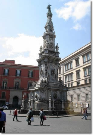 The Guglia (spire-shaped monument) in Piazza del Gesù