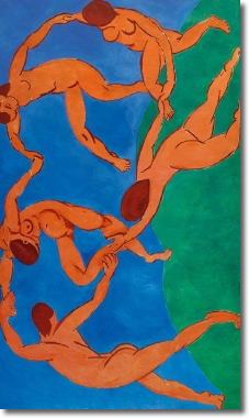 dipinto di Henry Matisse in cui uomini e donne nudi danzano 