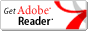 logo di adobe reader costituito dal testo nero e rosso get adobe reader su sfondo bianco