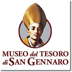 busto di S. Gennaro, è visibile il testo "mostra del tesoro di San Gennaro"