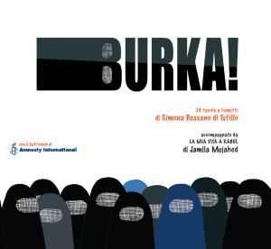copertina dell'invito alla presentazione del libro Burka!