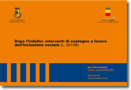 logo dell'iniziativa dove è visibile il testo: Dopo l'indulto: Interventi di sostegno a favore dell'inclusione sociale (L.241/06)