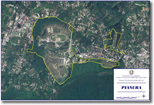 vista aerea del territorio di pianura e del Sito di Bonifica di Interesse Nazionale