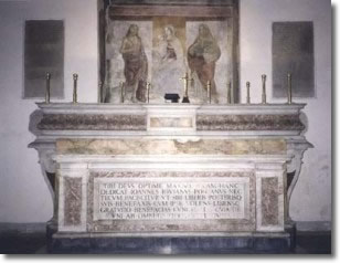 marble altar with Latin inscription
