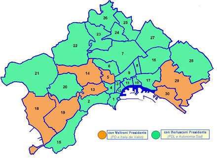 Prima coalizione nei quartieri di Napoli
