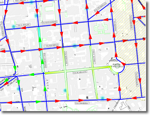mappa stradale con la nuova viabilità del quartiere Vomero