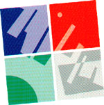 quadrato diviso in quattro parti raffiguranti le aree dei quattro concorsi