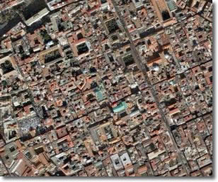 vista dal satellite del centro storico di Napoli