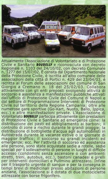 Specifiche Associazione Volontariato di Protezione Civile e Sanitario Bourelly