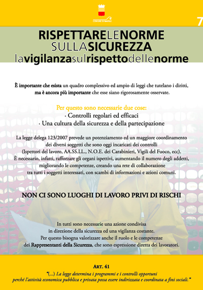 RISPETTARE LE NORME SULLA SICUREZZA: La vigilanza sul rispetto delle norme