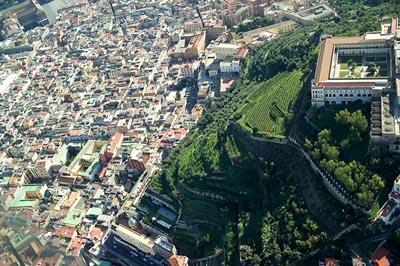 veduta dall'alto dei terrazzamenti che da san martino degradano verso la città