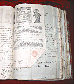 Serie II, Lettere originali rimesse al Corpo di Città,  fede della Cappella ed Arte de' Ortolani di Napoli, 1818