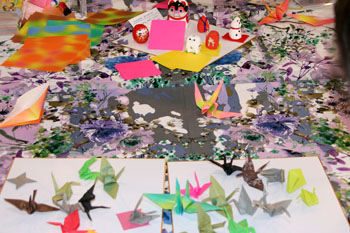 serie di origami allo stand giapponese