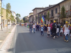 Un momento della marcia della pace 