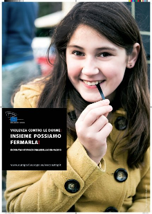 manifesto della campagna europea sul tema raffigurante una ragazza
