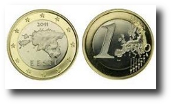 immagine di una moneta da 1 euro estone