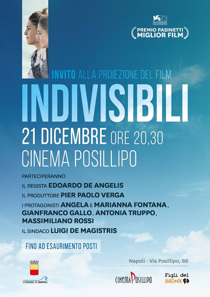 Invito alla proiezione del film "Indivisibili"