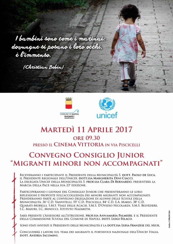 Municipalità 5 - Convegno Consiglio Junior: "Migranti minori non accompagnati"