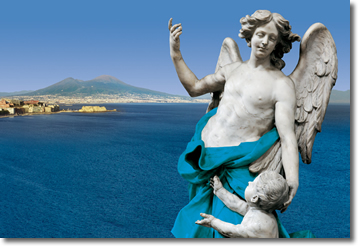 golfo di napoli e vista del vesuvio