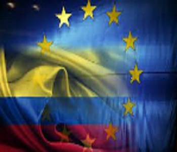 immagine bandiera colombiana e dell'Ue