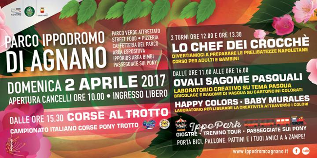 domenica 2 aprile all'Ippodromo di Agnano, food, bricolage e pony
