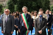 Una foto delle celebrazioni in ricordo del giudice Falcone a piazza Municipio
