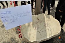 Una foto delle celebrazioni in ricordo del giudice Falcone a piazza Municipio