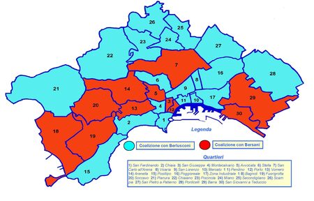 Prima coalizione nei quartieri di Napoli (clicca per ingrandire)
