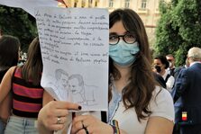 Una foto delle celebrazioni in ricordo del giudice Falcone a piazza Municipio