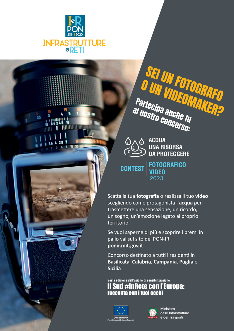 Il Sud #InRete con l’Europa: “Acqua una risorsa da proteggere” - Concorso fotografico e video edizione 2023