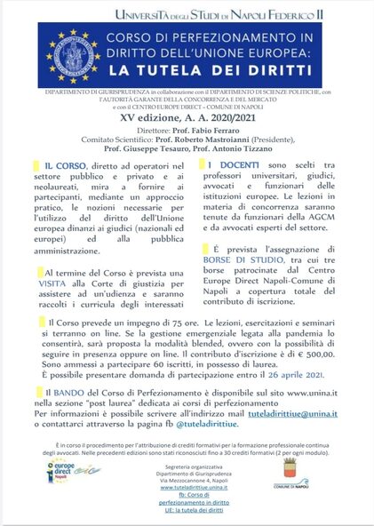 locandina ufficiale del corso