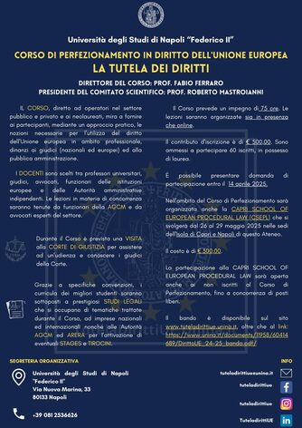 locandina ufficiale del corso