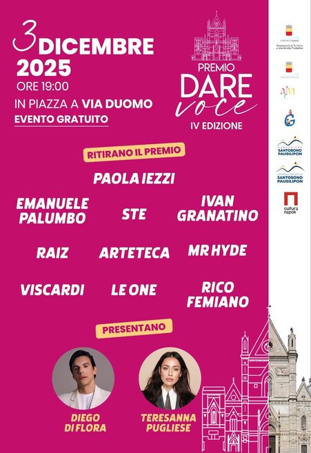 “Dare Voce” - Quarta edizione della serata evento del premio che sostiene la Fondazione Santobono-Pausilipon