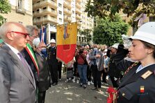 Una foto delle celebrazioni in ricordo del giudice Falcone a piazza Municipio