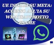 immagine contenente due laptop e un robot con a lato logo whatsapp